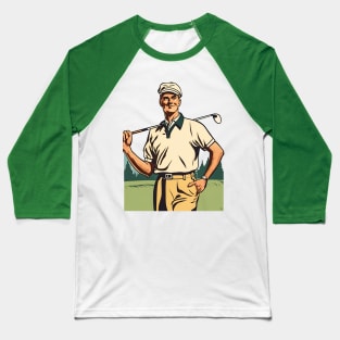 Retro Vintage Golfer Baseball T-Shirt